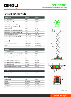 Колесни ножични автовишки Dingli JCPT1523DCL