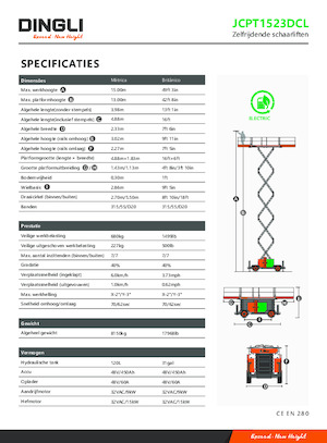 Колесни ножични автовишки Dingli JCPT1523DCL