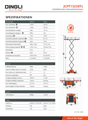 Колесни ножични автовишки Dingli JCPT1523RTL