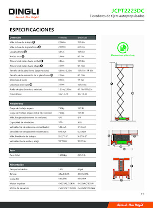 Колесни ножични автовишки Dingli JCPT2223DC