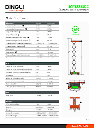 Колесни ножични автовишки Dingli JCPT2223DC