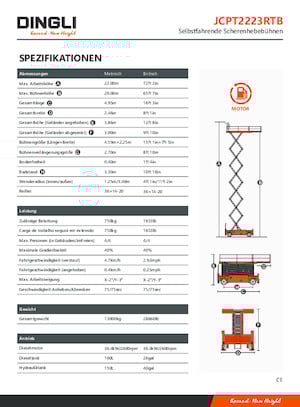 Колесни ножични автовишки Dingli JCPT2223RTB