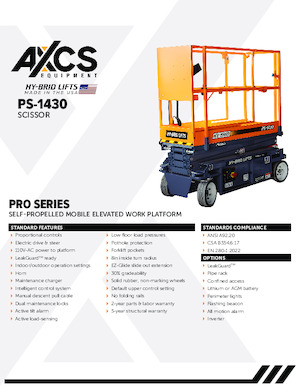 Колесни ножични автовишки AXCS PS-1430