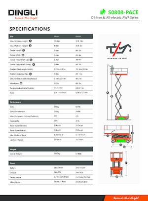 Колесни ножични автовишки Dingli S0808-PACE