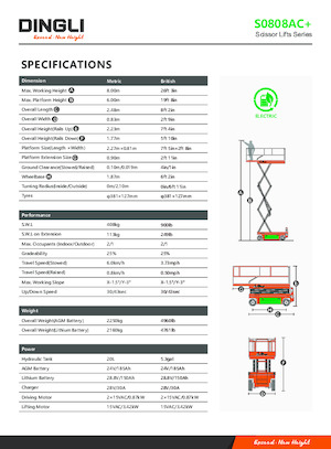 Колесни ножични автовишки Dingli S0808AC+