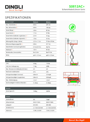 Колесни ножични автовишки Dingli S0812AC+