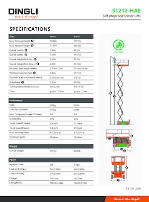 Колесни ножични автовишки Dingli S1212-HAE