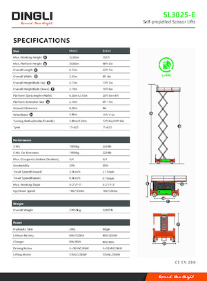 Колесни ножични автовишки Dingli SL3025-E