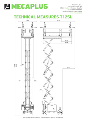 Колесни ножични автовишки Mecaplús T12SL