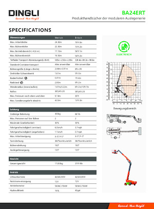 Колесни телескопични подемници Dingli BA24ERT