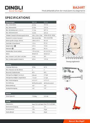 Колесни телескопични подемници Dingli BA24RT