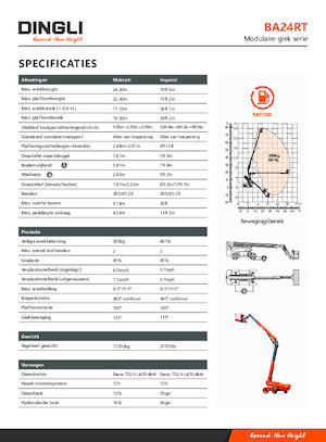 Колесни телескопични подемници Dingli BA24RT