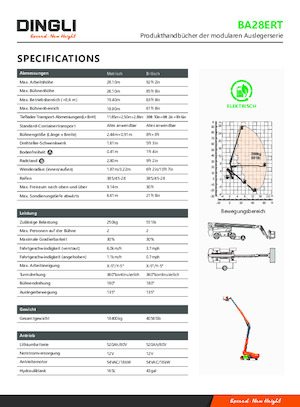 Колесни телескопични подемници Dingli BA28ERT