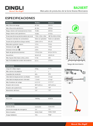 Колесни телескопични подемници Dingli BA28ERT