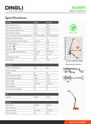 Колесни телескопични подемници Dingli BA28ERT