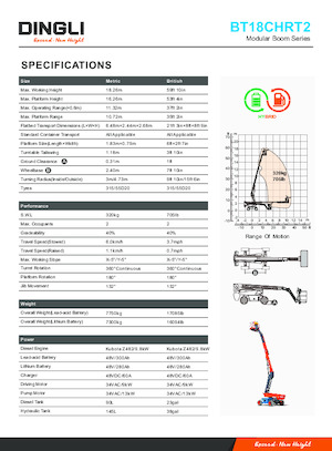 Колесни телескопични подемници Dingli BT18CHRT2