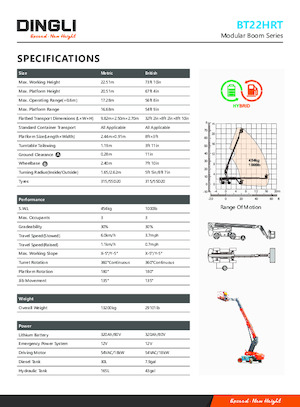 Колесни телескопични подемници Dingli BT22HRT