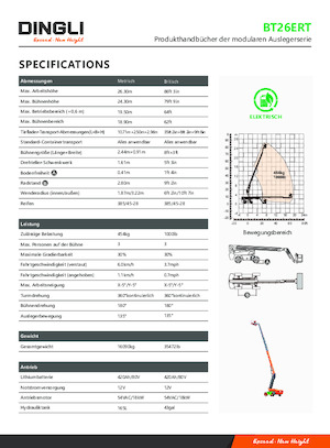 Колесни телескопични подемници Dingli BT26ERT