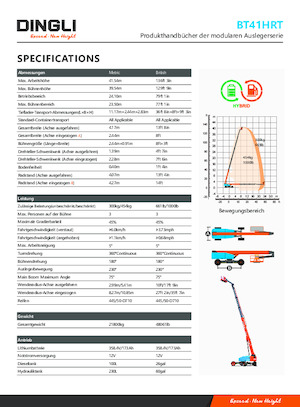 Колесни телескопични подемници Dingli BT41HRT