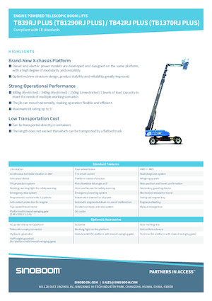 Колесни телескопични подемници Sinoboom TB1290RJ Plus