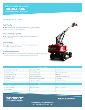 Колесни телескопични подемници Sinoboom TB660EJ Plus