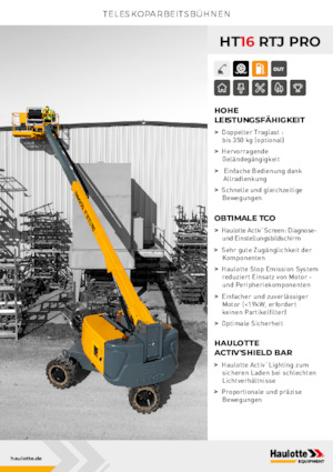 Колесни телескопични подемници Haulotte HT16 RTJ PRO