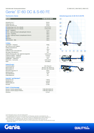 Колесни телескопични подемници Genie S-60 FE