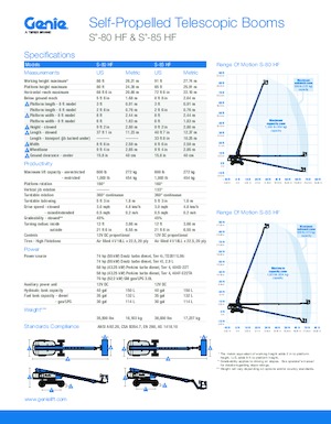 Колесни телескопични подемници Genie S-85 HF