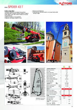 Колесни телескопични подемници Platform Basket SPIDER 43 WE