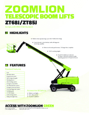 Колесни телескопични подемници Zoomlion ZT85J