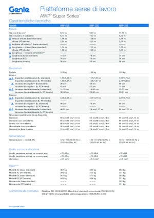 Подемници с единична вертикална мачта Genie AWP 20 S