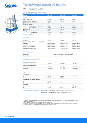 Подемници с единична вертикална мачта Genie IWP 25 S