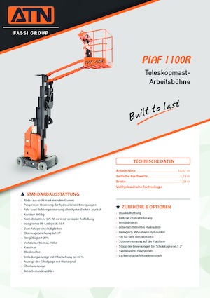 Подемници с единична вертикална мачта ATN PIAF 1100R