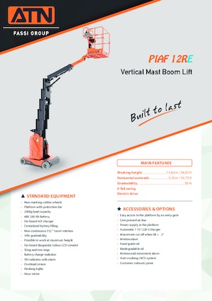 Подемници с единична вертикална мачта ATN PIAF 12RE