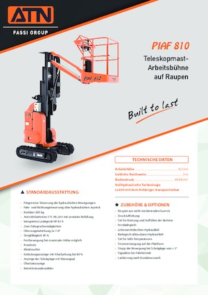 Подемници с единична вертикална мачта ATN Piaf 810