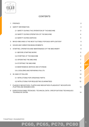 Бензинови и дизелови вибротрамбовки Enar PC 65 R2T