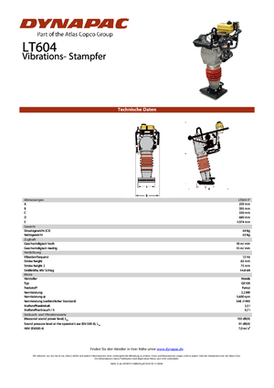 Бензинови и дизелови вибротрамбовки Dynapac LT 604-9