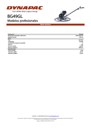 Роторни заглаждачи - ръчно водими Dynapac BG 49 GL