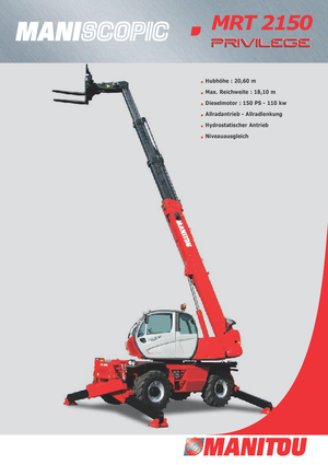 Телескопични товарачи с горна конструкция Manitou MRT 2150 Privilege