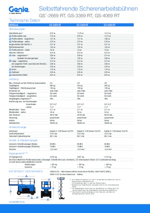 Колесни ножични автовишки Genie GS-3369 RT