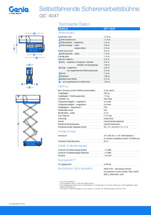 Колесни ножични автовишки Genie GS-4047
