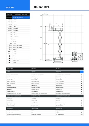 Колесни ножични автовишки Holland-Lift HL 160 D 24 4WD/P/N