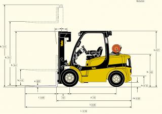 Yale GDP 45 SVX 5 Размери и габарити