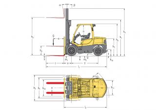Hyster H4.5FT 6 Размери и габарити