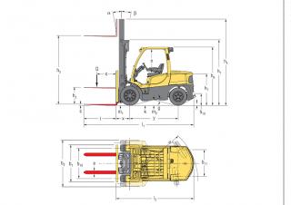 Hyster H4.5FTS 5 Размери и габарити