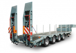 Ремаркета Полуремаркета с ниска платформа Schwarzmüller 4-axle low loader semitrailer with offset platform