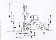 Челни вилични мотокари, дизелови TCM FD 80 Z 8