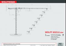 Кулокран - тролейна стрела - горно въртене Wolffkran 6023.8 clear