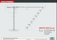 Кулокран - тролейна стрела - горно въртене Wolffkran 6031.8 clear