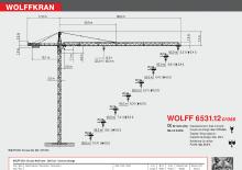 Кулокран - тролейна стрела - горно въртене Wolffkran 6531.12 cross